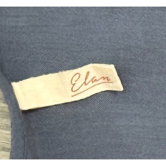 Elan Boho Ruffle Mini Dress XL Blue Crinkle Drawstring Coverup Cottagecore - Picture 5 of 8